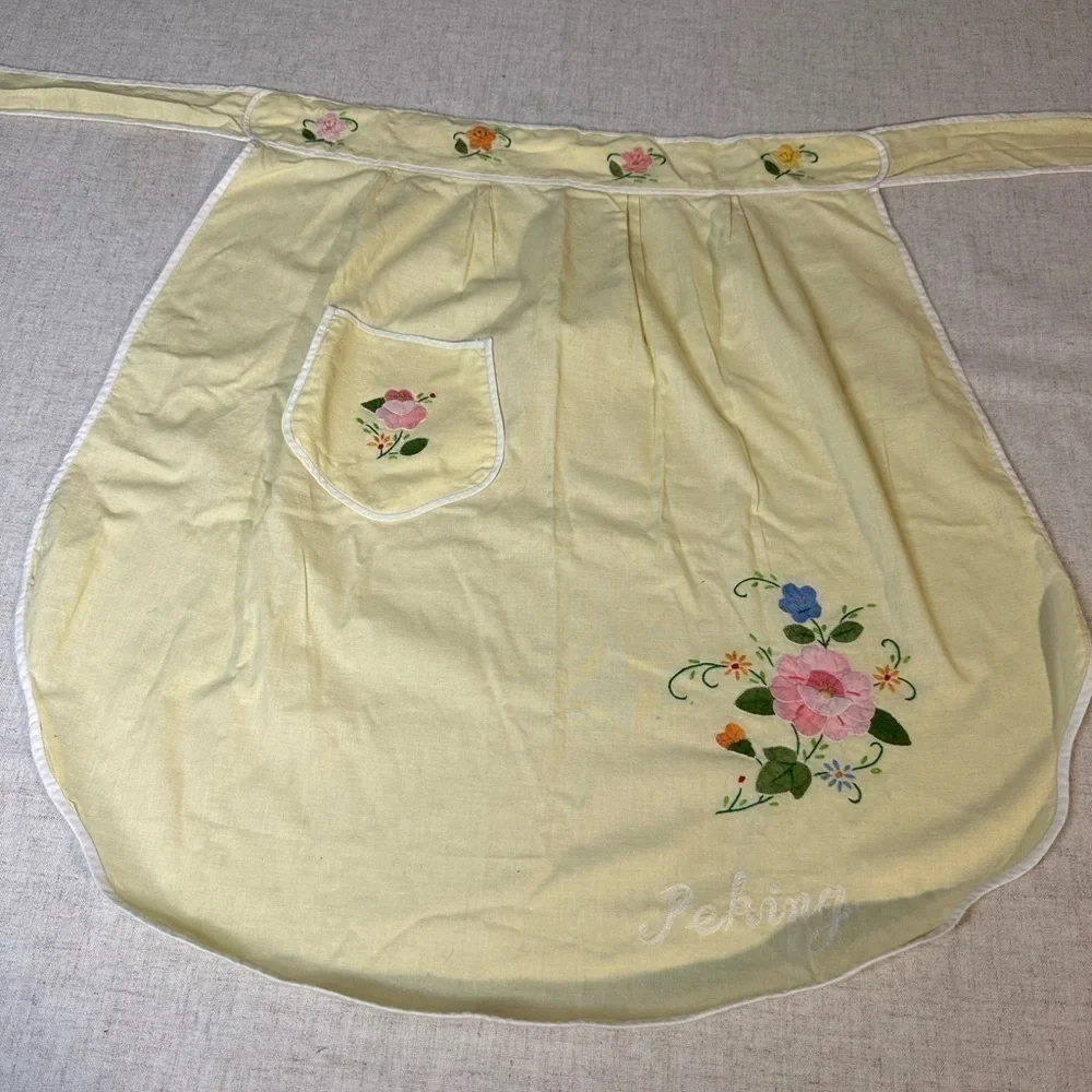 Vintage Peking Waist Apron Embroidered